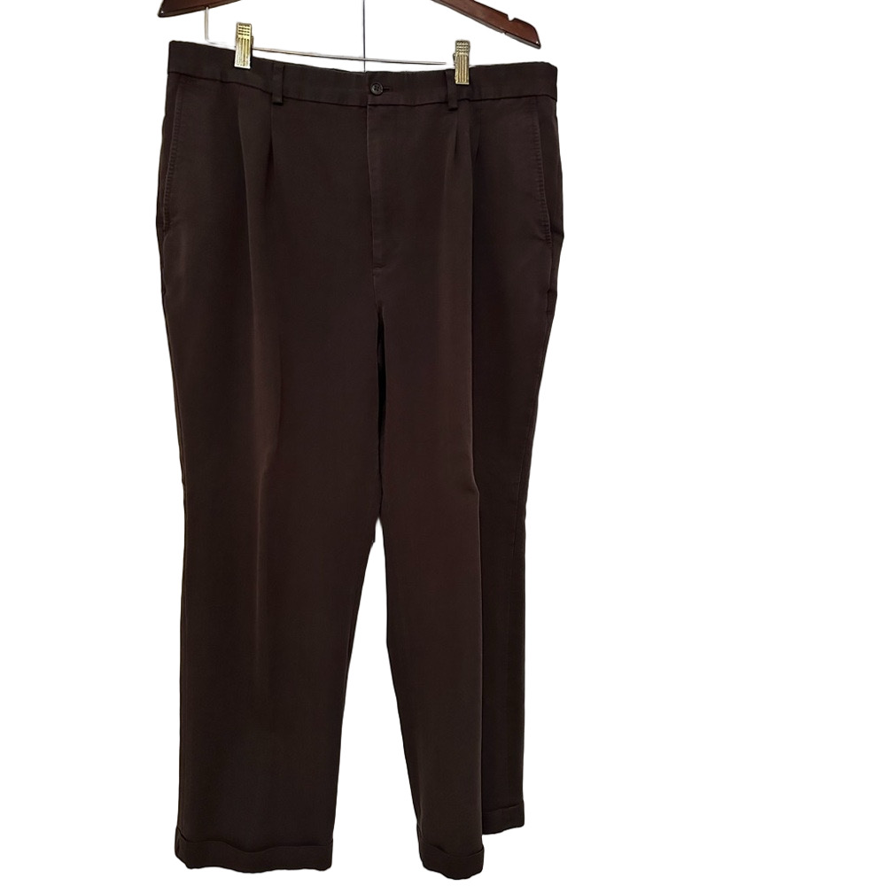 Claiborne Crazy Horse Men's Brown Pleated Front Pants